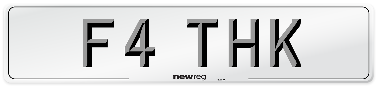 F4 THK Number Plate from New Reg